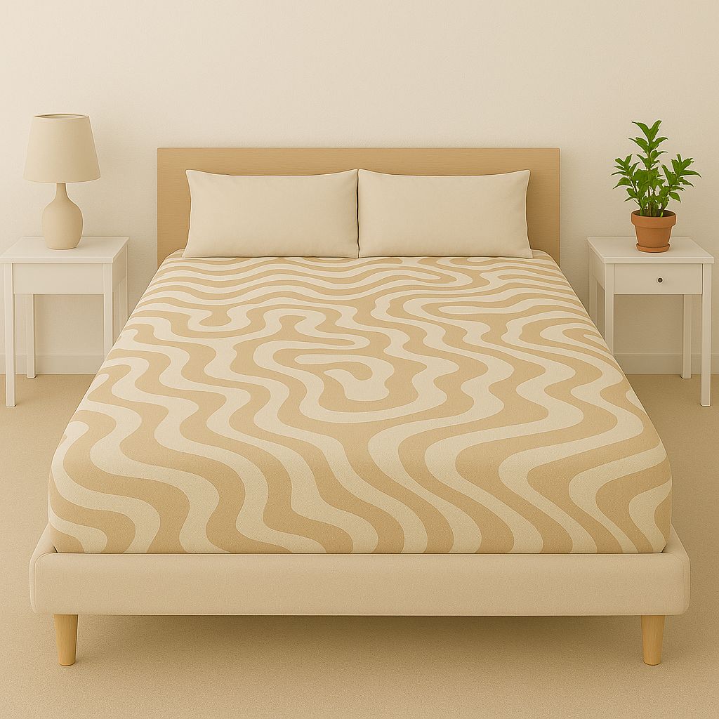 Double Face Blanket – Beige waves Design
