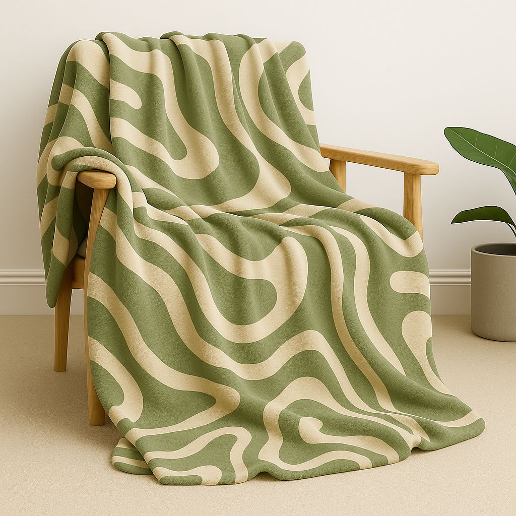 Double Face Blanket – Dark Green Design