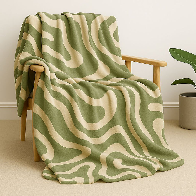 Double Face Blanket – Dark Green Design