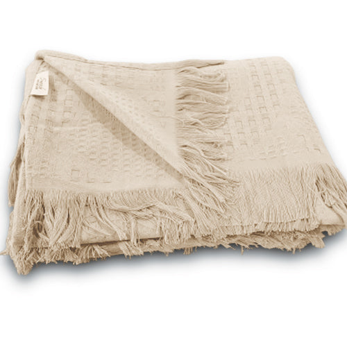 Summer Plain Coverlet - Lightweight Soft Bedspread Beige Color