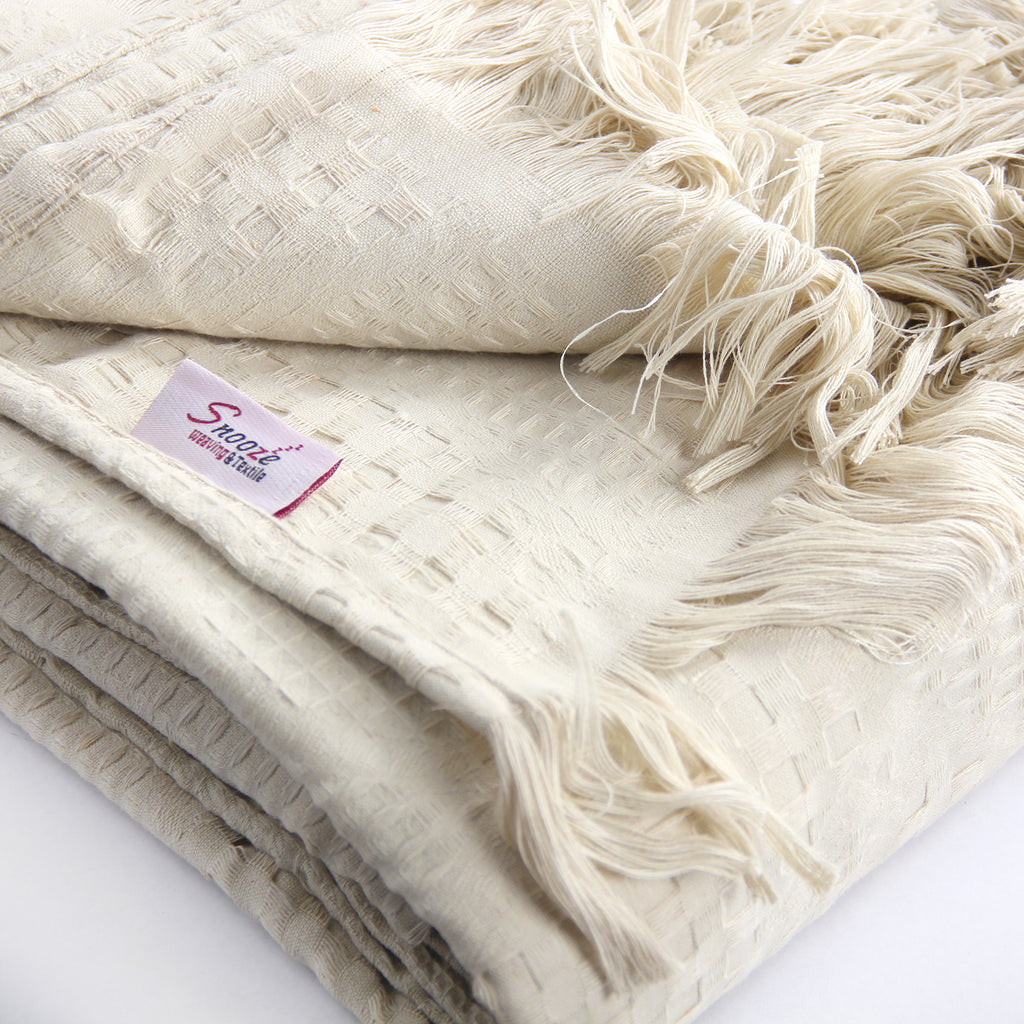 Summer Plain Coverlet - Lightweight Soft Bedspread Beige Color