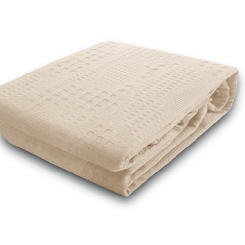 Summer Plain Coverlet - Lightweight Soft Bedspread Beige Color