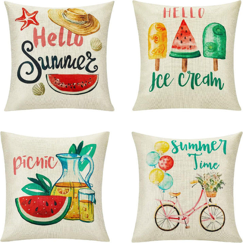 Cushion Cover Set 4 Pcs - Summer Design