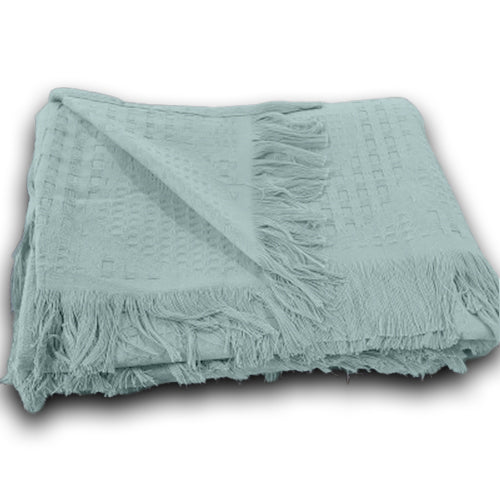 Summer Plain Coverlet - Lightweight Soft Bedspread Light Mint Color
