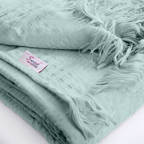 Summer Plain Coverlet - Lightweight Soft Bedspread Light Mint Color
