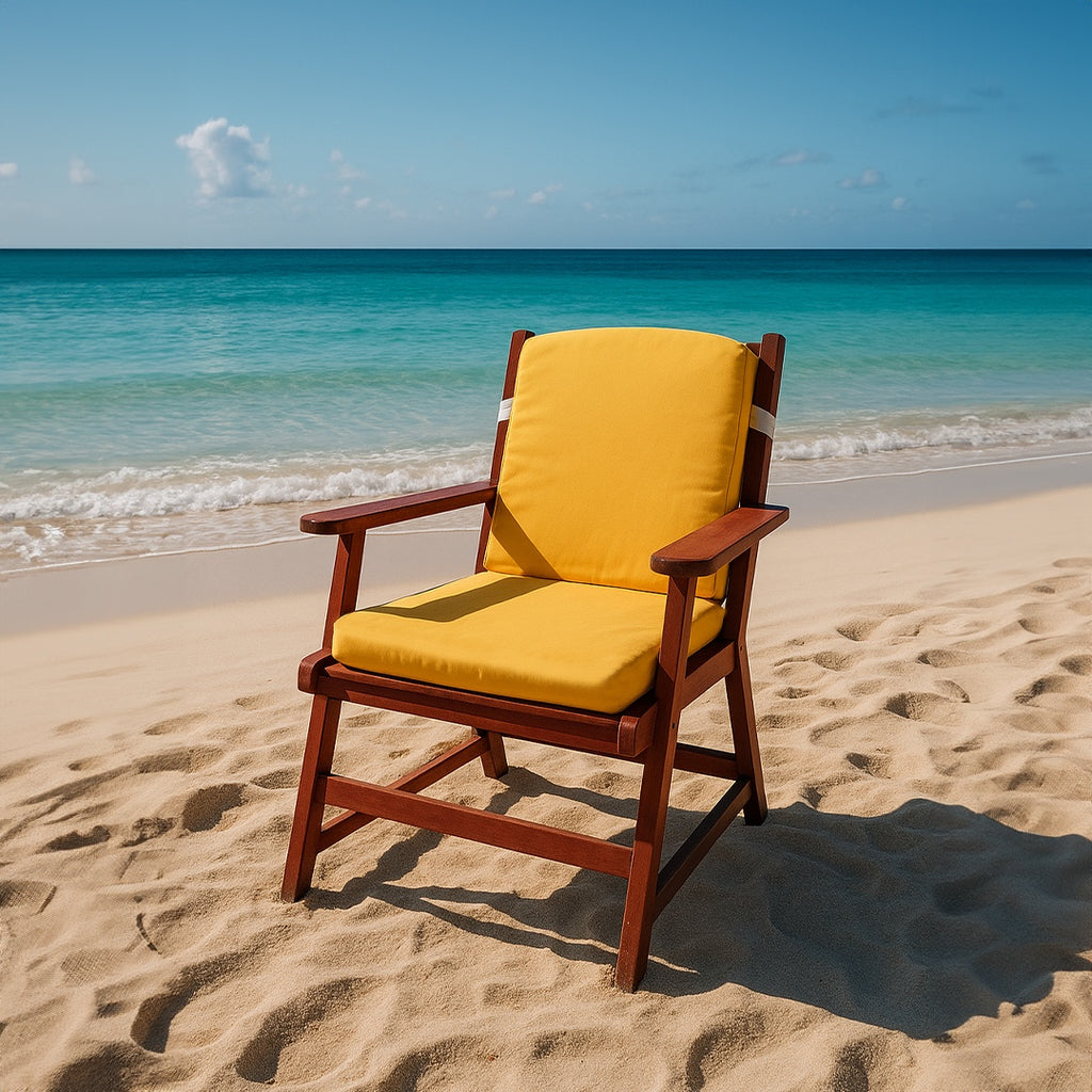 Full Chair Cushion– Soft Padded for Beach & Garden – Palm Beach Design