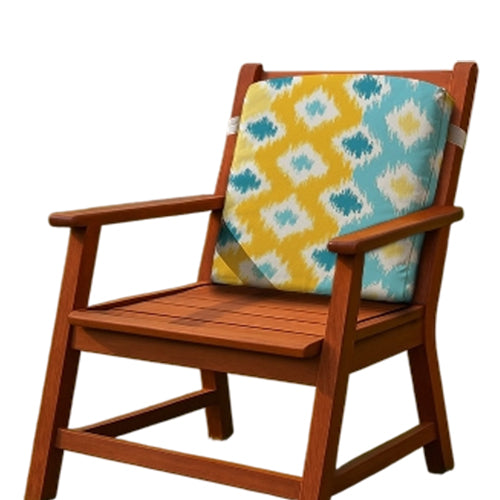 Back or Seat Chair Cushion – Soft Padded For Beach & Garden – Yellow Vibes Design