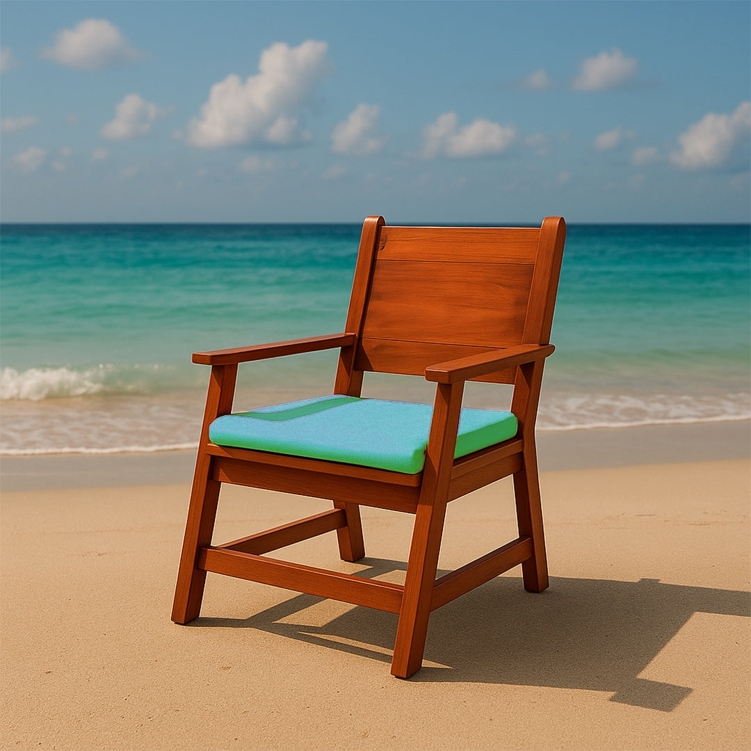 Back or Seat Chair Cushion – Soft Padded For Beach & Garden – Yellow Vibes Design
