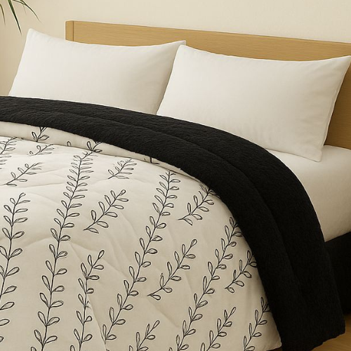 Double Face Winter Quilt –  Gray Rose Design
