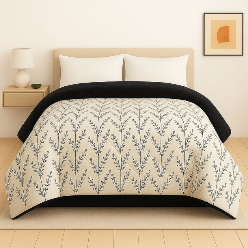 Double Face Winter Quilt –  Gray Rose Design