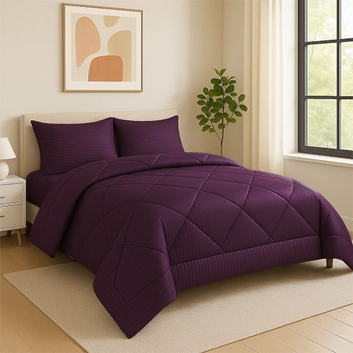 Winter Hotel Quilt – Jacquard Striped Design