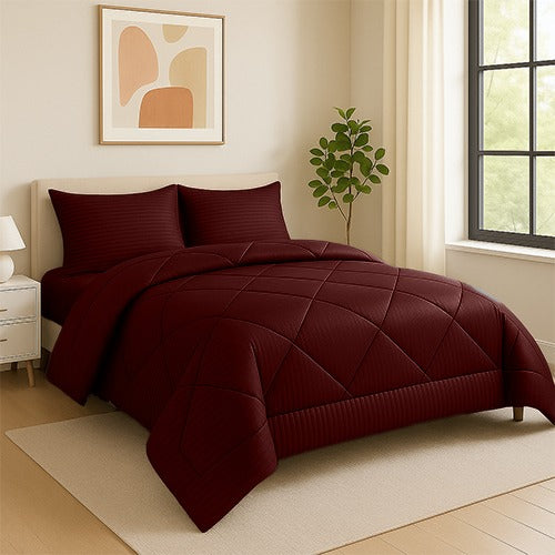 Winter Hotel Quilt – Jacquard Striped Design