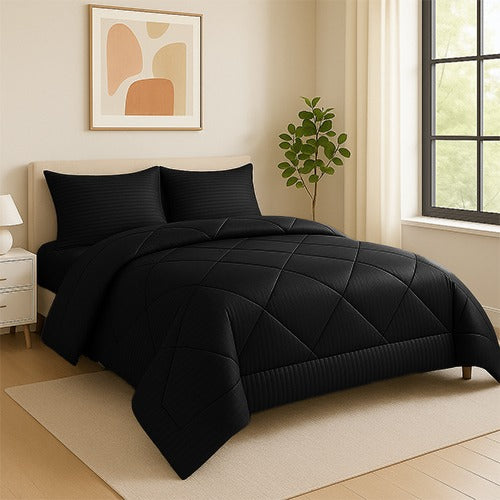 Winter Hotel Quilt – Jacquard Striped Design