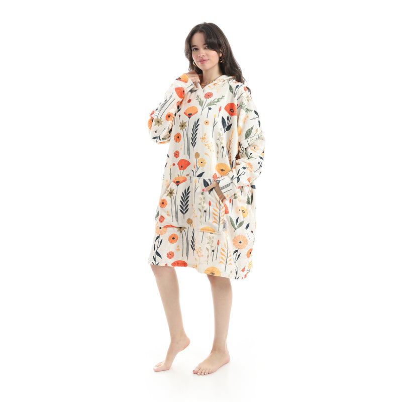 Oversized Wearable Blanket Hoodie – Blooming Design