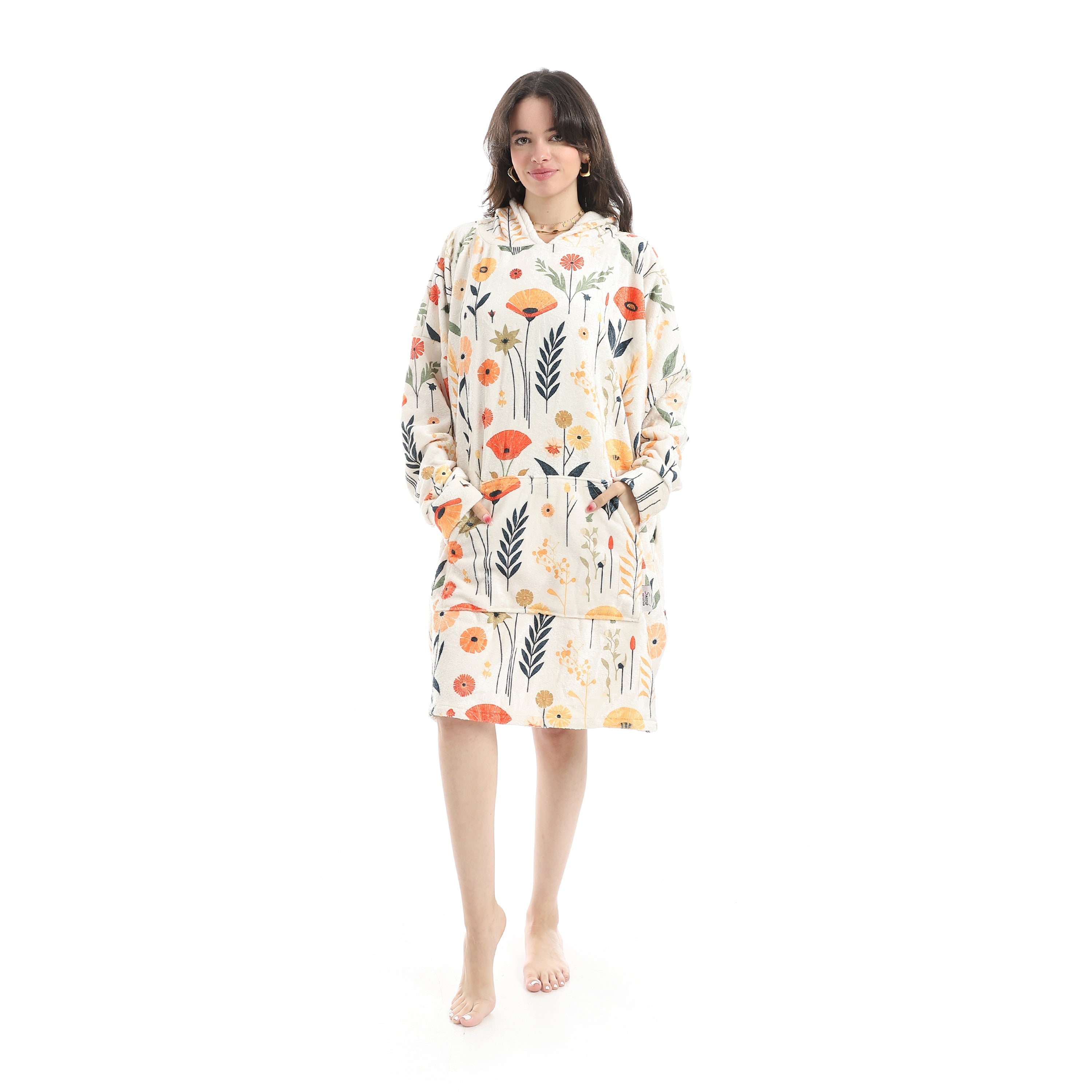 Oversized Wearable Blanket Hoodie – Blooming Design