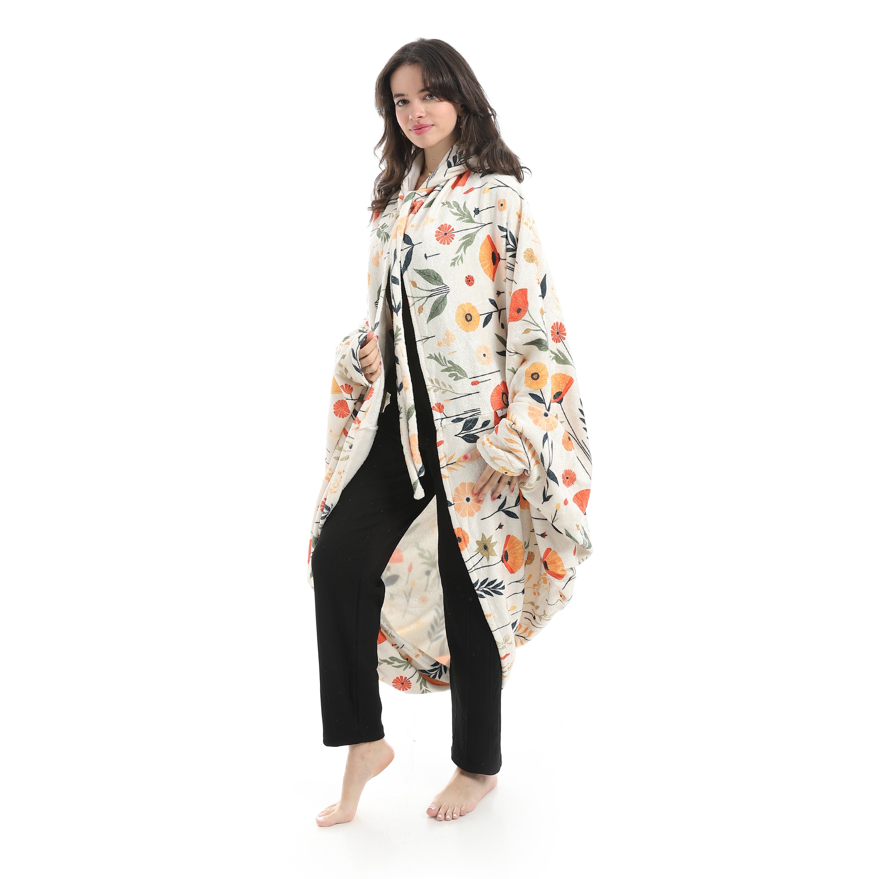 Wearable Blanket Hoodie – Blooming Design