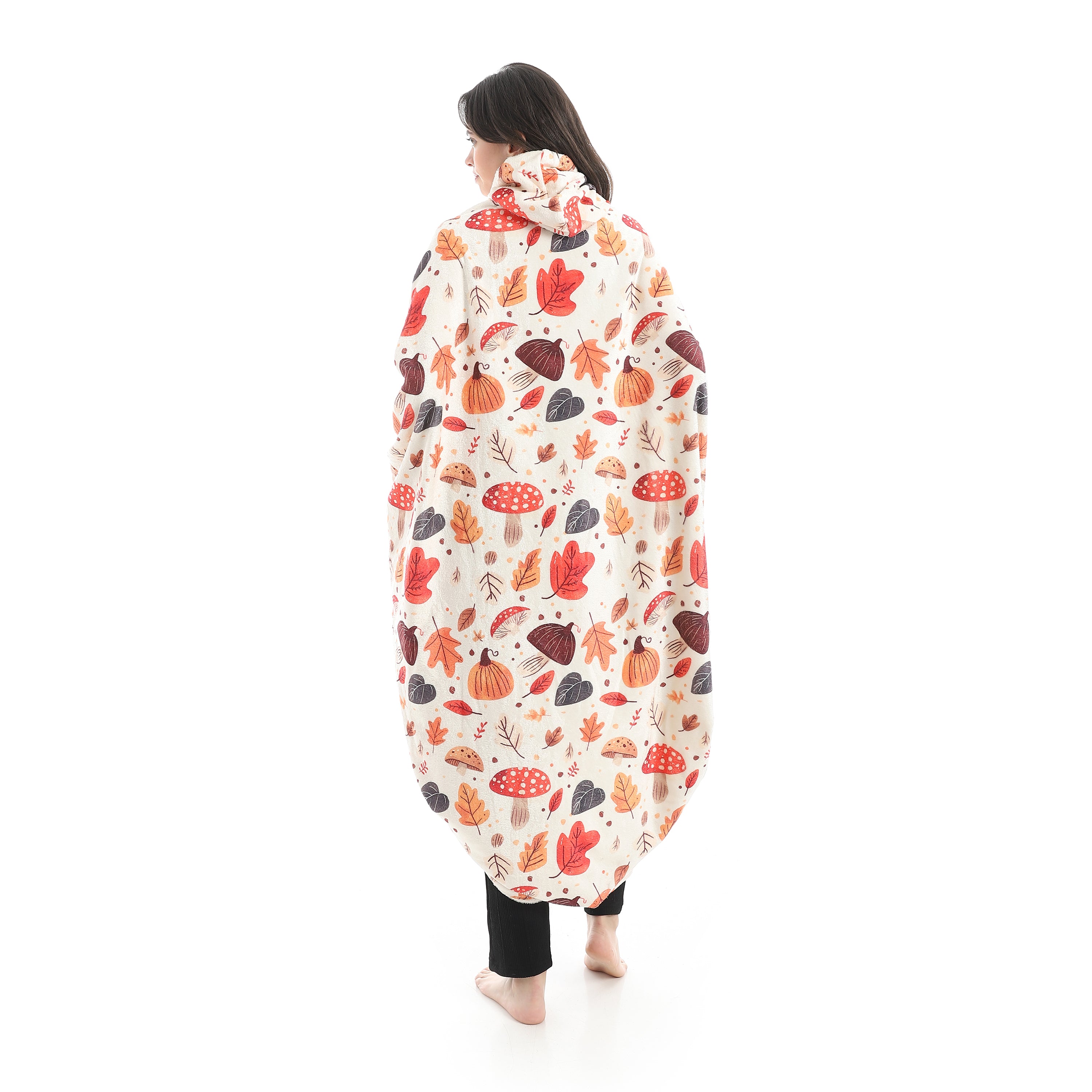 Wearable Blanket Hoodie – Pumpkin Design