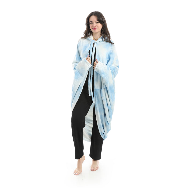 بطانية بغطاء رأس يمكن ارتداؤها – تصميم غيوم