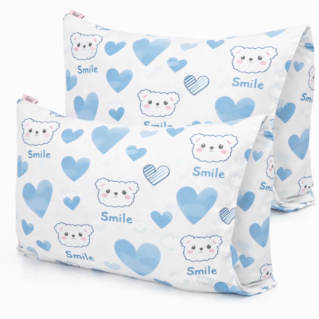 Smiley Pillowcases Set 2 Pcs – Soft & Breathable Blended Cotton