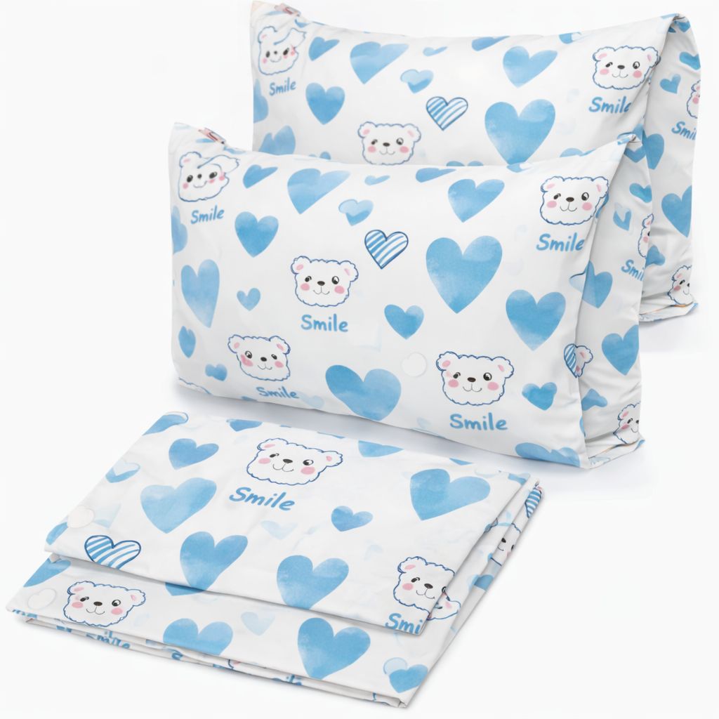 Smiley Flat Bed Sheet Set – Soft & Breathable Blended Cotton
