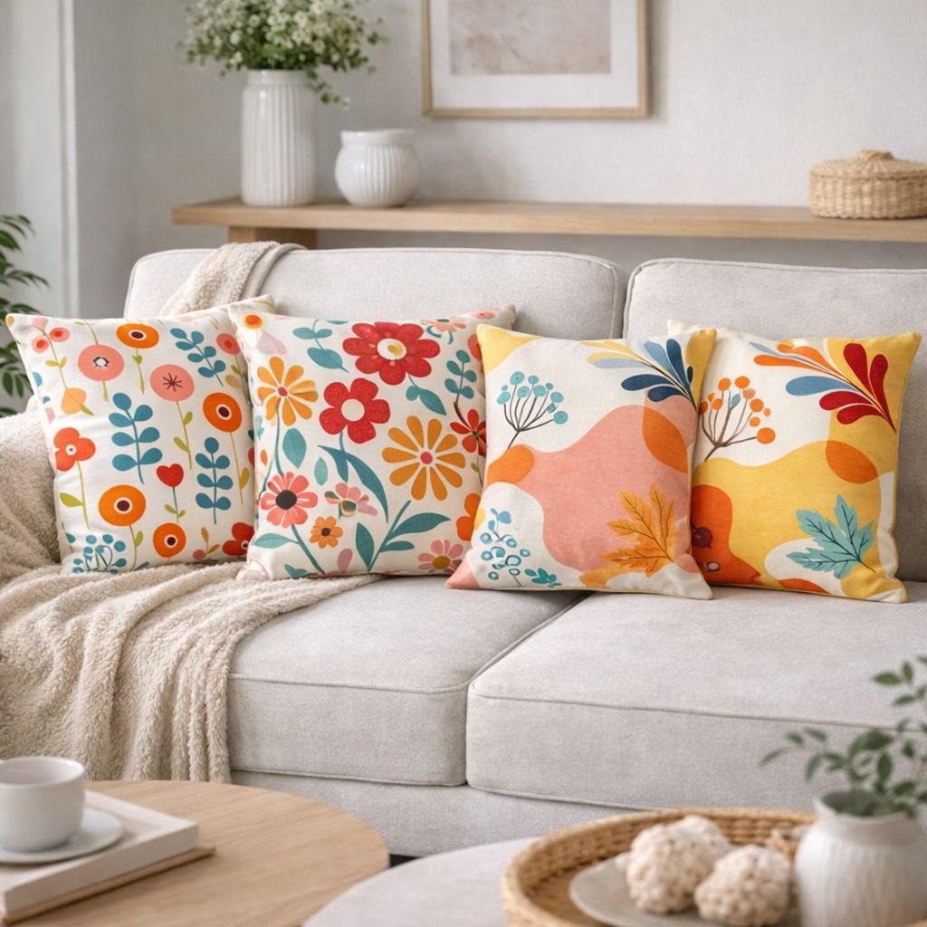 Cushion Cover Set 4 Pcs - Bloomy Design