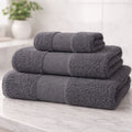 Towels Set 3pcs Cotton – Soft & Absorbent– Grid Design 700 GSM