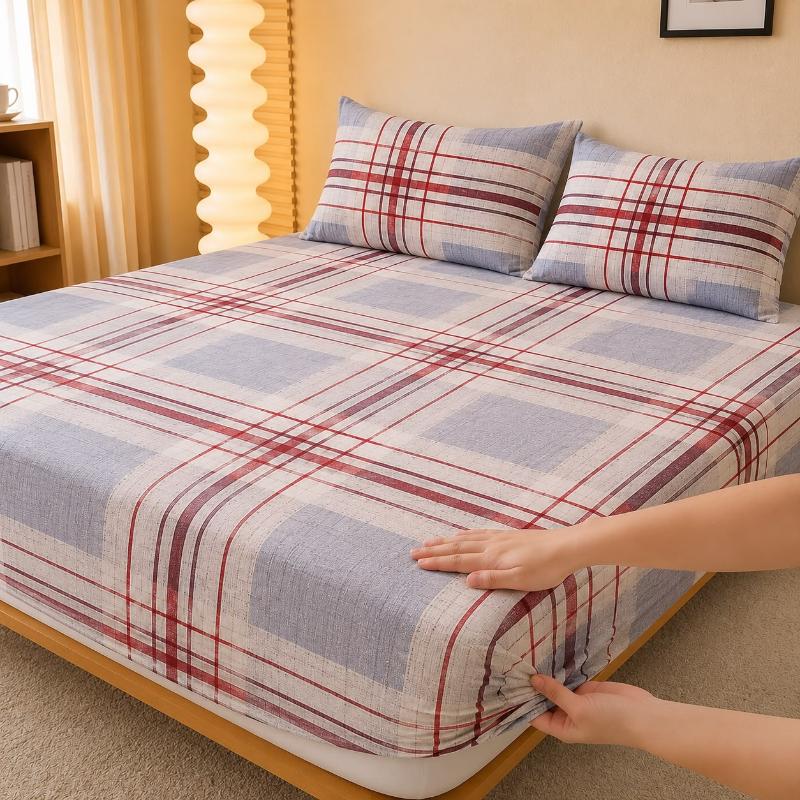 Classic Fitted Bed Sheet Set – Soft & Breathable Blended Cotton