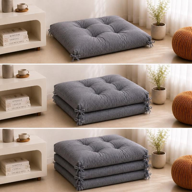 Gray Foldable Floor Mattress Sofa Bed – Multi-Position