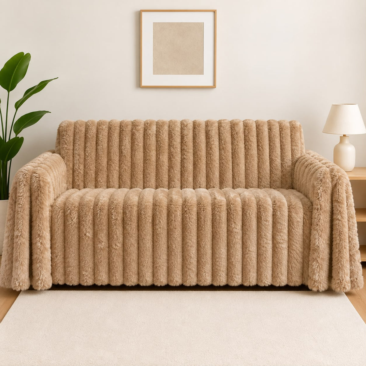 Ribbed Sofa Cover – Textured Couch Cover