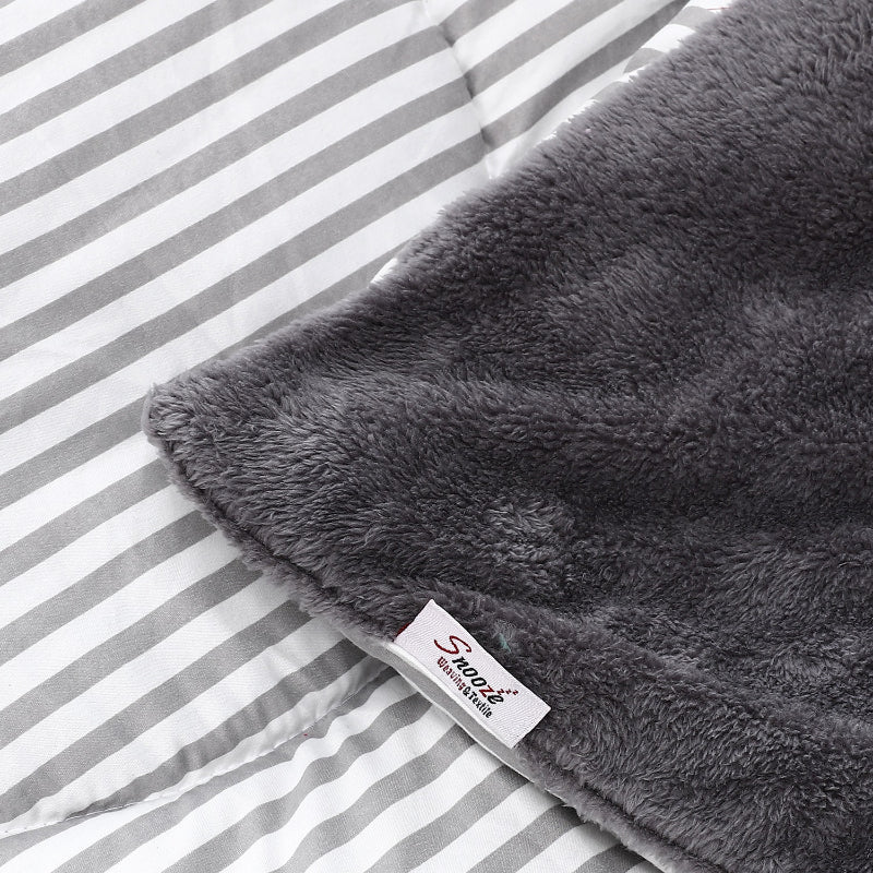 Double Face Winter Quilt – Gray Striped Design