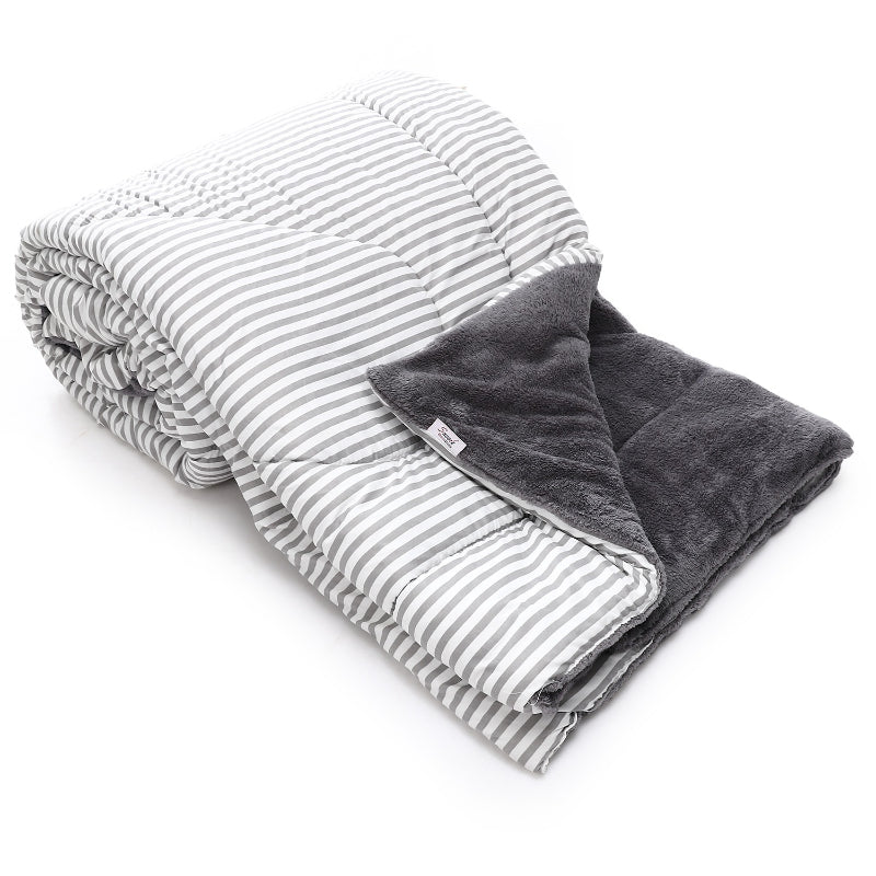 Double Face Winter Quilt – Gray Striped Design