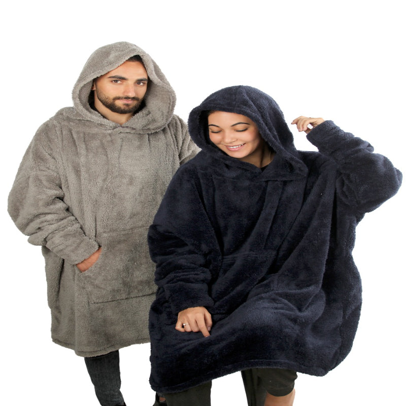 Her & Him Oversized Wearable Blanket Hoodie Set – 2 Pieces