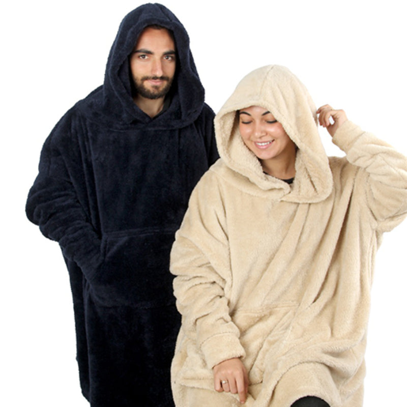 Her & Him Oversized Wearable Blanket Hoodie Set – 2 Pieces