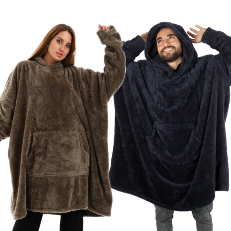 Her & Him Oversized Wearable Blanket Hoodie Set – 2 Pieces