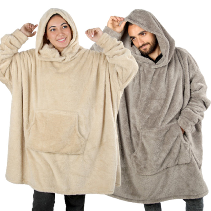 Her & Him Oversized Wearable Blanket Hoodie Set – 2 Pieces