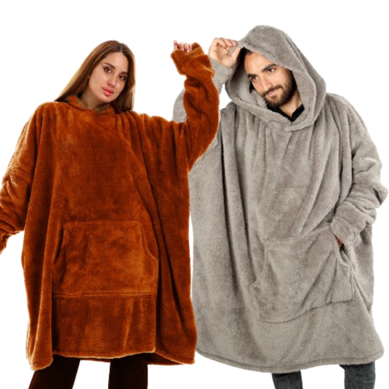 Her & Him Oversized Wearable Blanket Hoodie Set – 2 Pieces