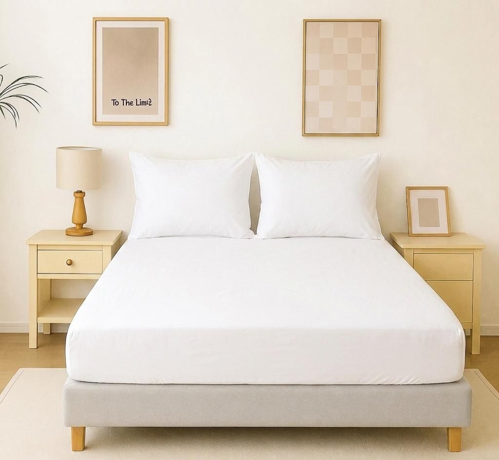 Fitted Bed Sheet Set – Soft & Breathable Basic Colors Collection Plain Microfiber