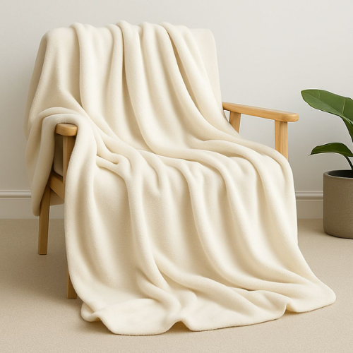 Double Face Blanket –Burgundy*off-white Design