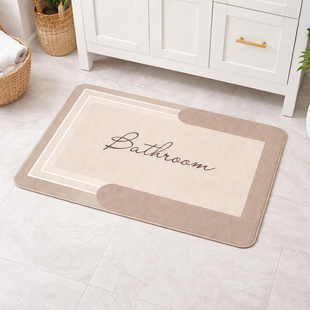 Bath Rug Printed Velvet , Non-Slip Soft,Quick Drying
