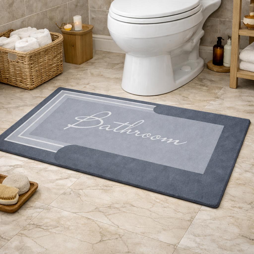 Bath Rug Printed Velvet , Non-Slip Soft,Quick Drying