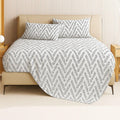 Gray Rose Flat Bed Sheet Set – Soft & Breathable Blended Cotton