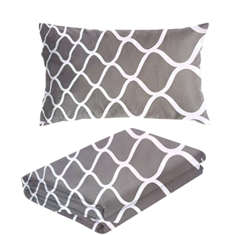 Gray Waves Flat Bed Sheet Set – Soft & Breathable Printed Microfiber
