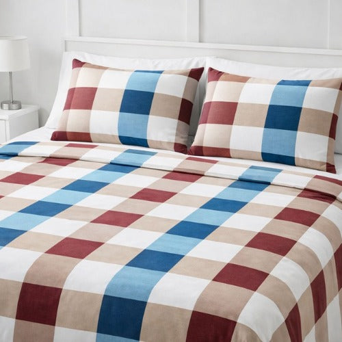 Brown Caro Flat Bed Sheet Set – Soft & Breathable Printed Microfiber