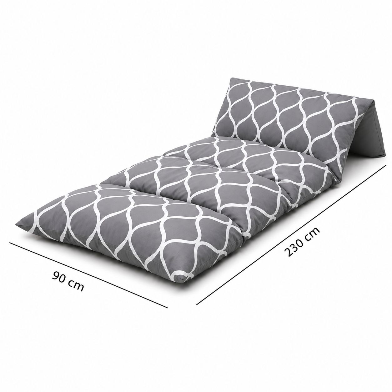 Floor Foldable Mattress (Gray Waes Design)