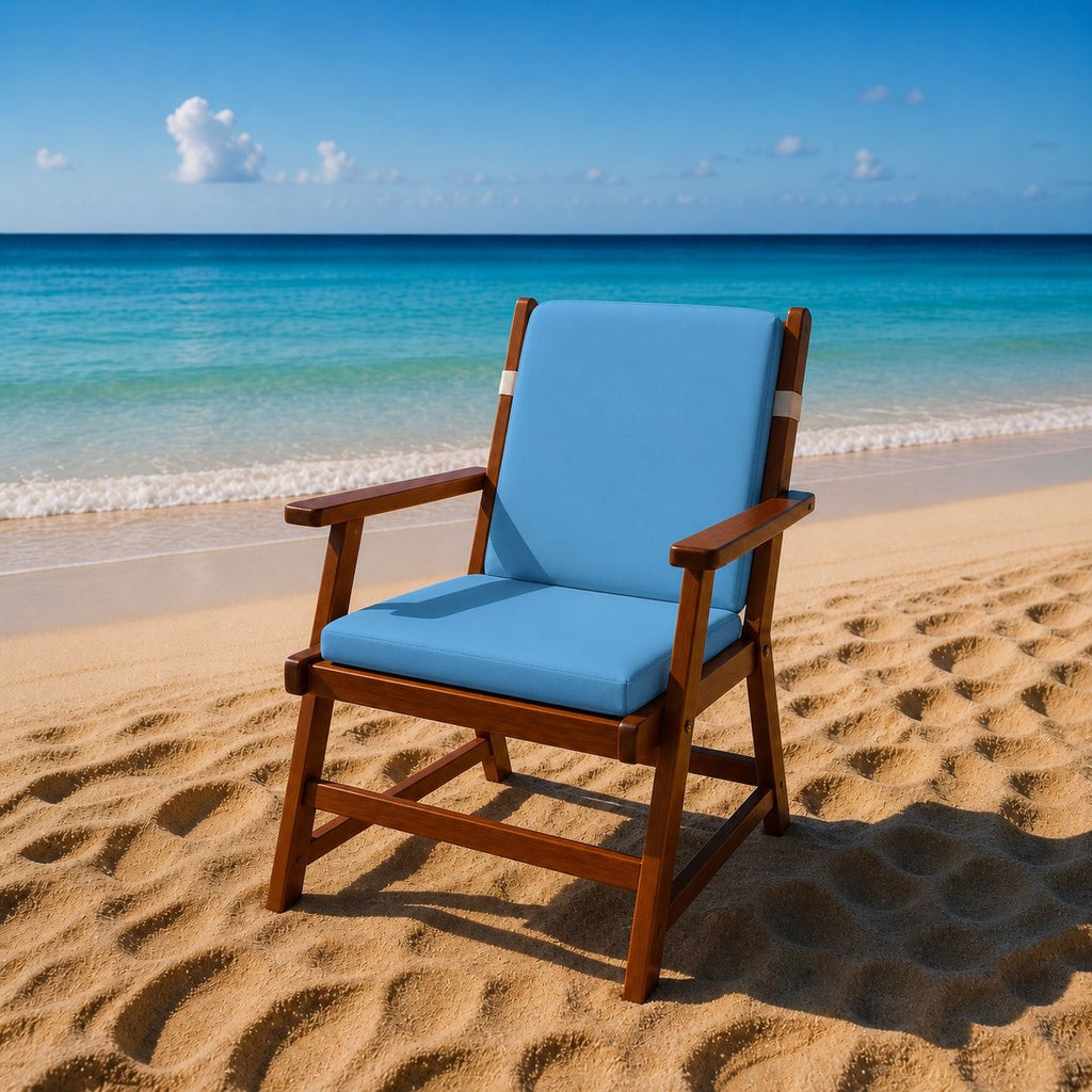 Full Chair Cushion – Soft Padded for Beach & Garden – Lemon Design