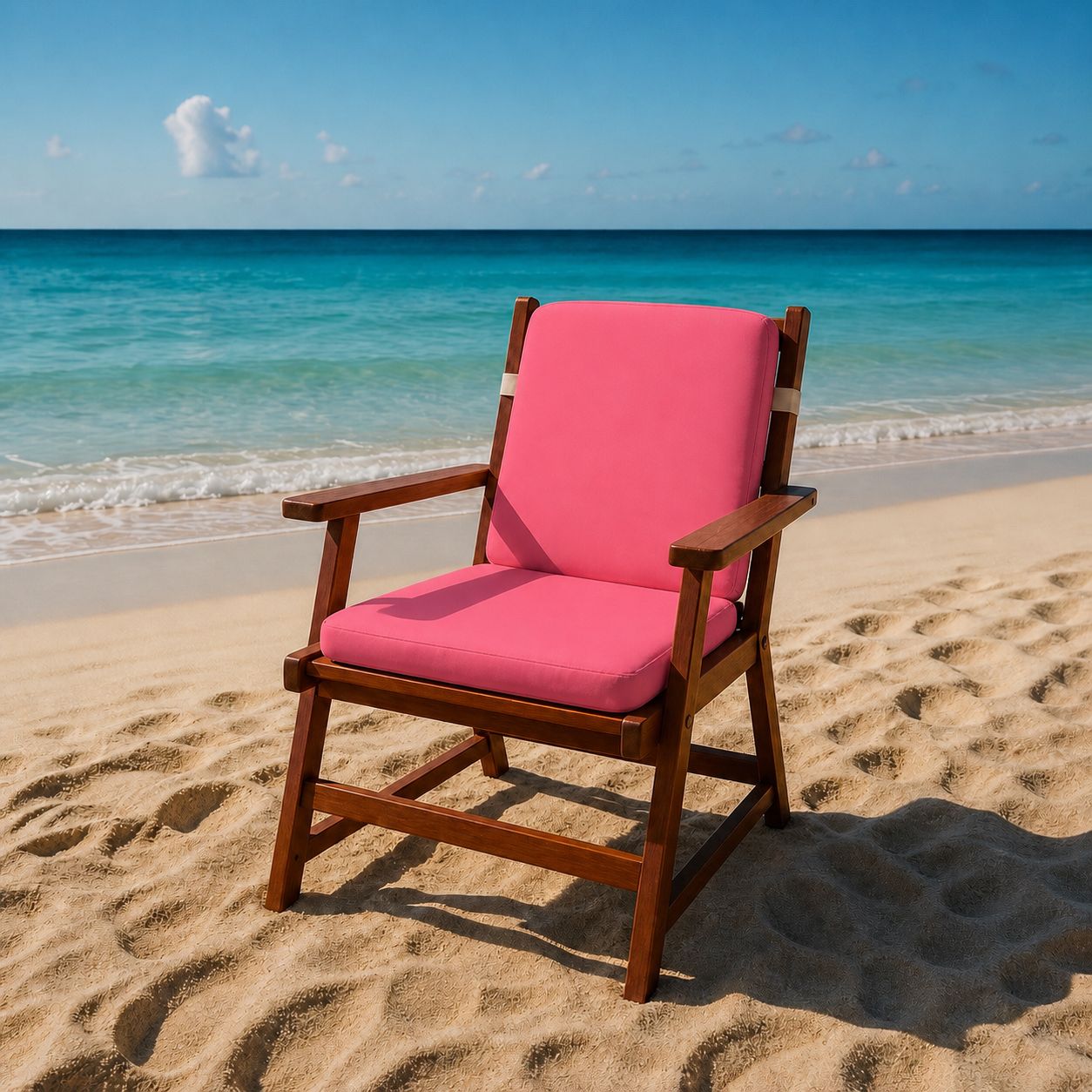 Full Chair Cushion – Soft Padded for Beach & Garden – Flamingo Design