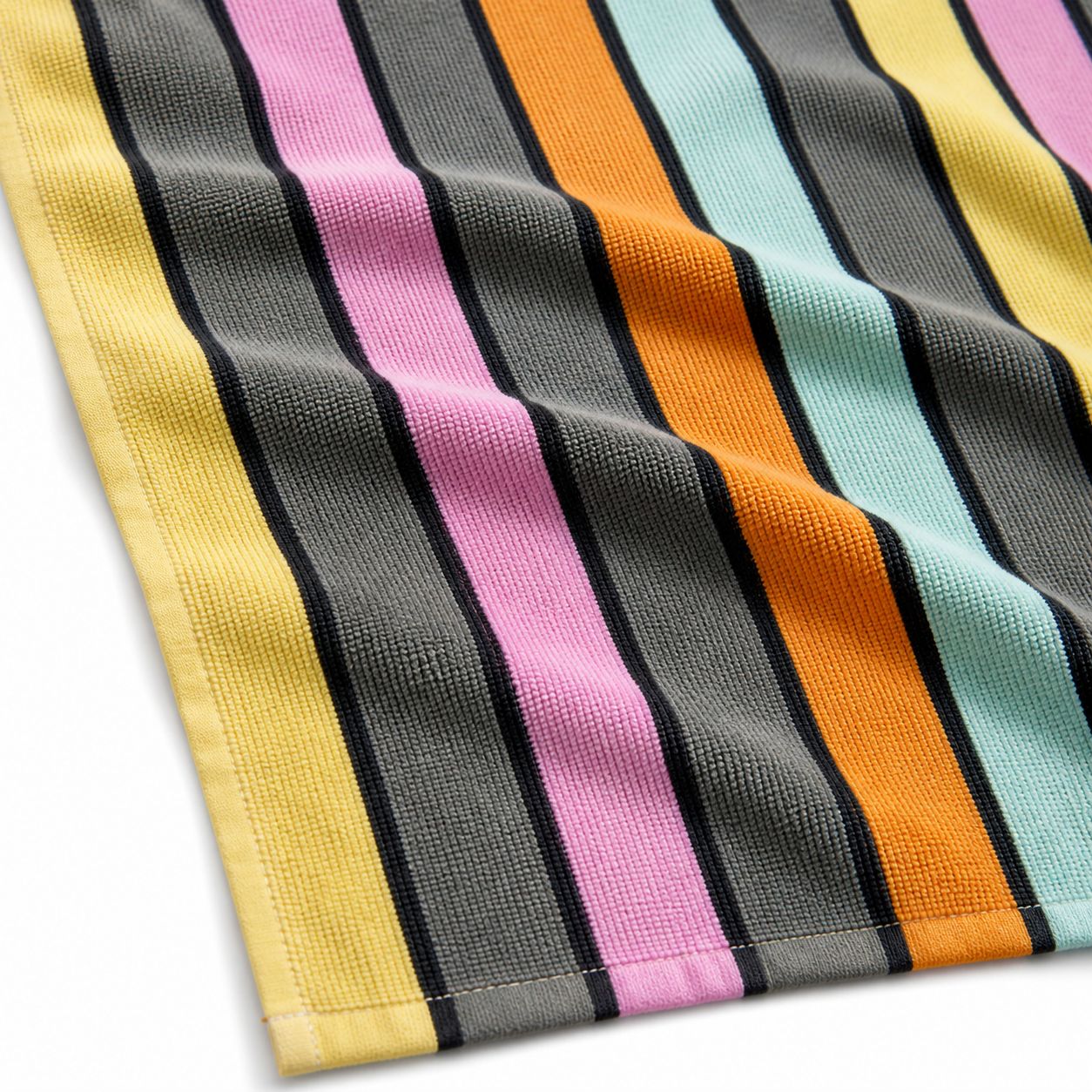 Beach Towel – Soft & Absorbent Orange Sea Stripes Design