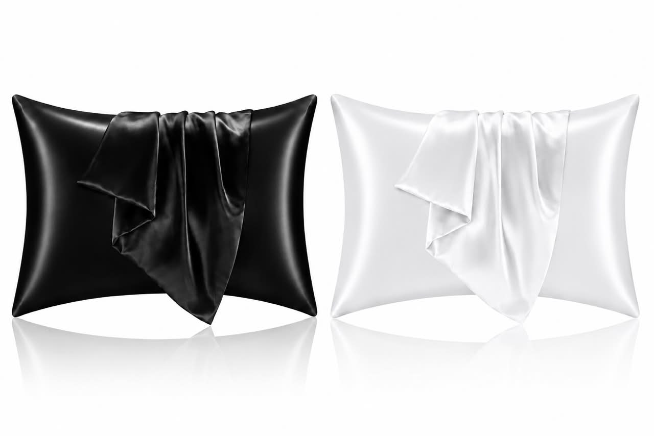 Back of 2 – Satin Pillowcase for Hair and Skin