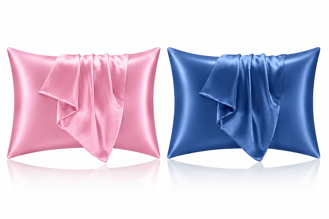 Back of 2 – Satin Pillowcase for Hair and Skin