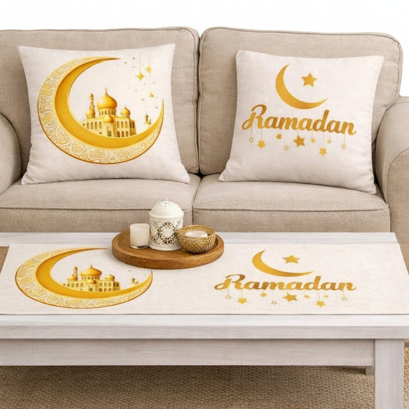 مفرش رمضان - مفرش طاولة طعام رمضاني أنيق